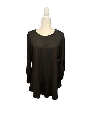Cupio long sleeve charcoal gray knit tunic - L